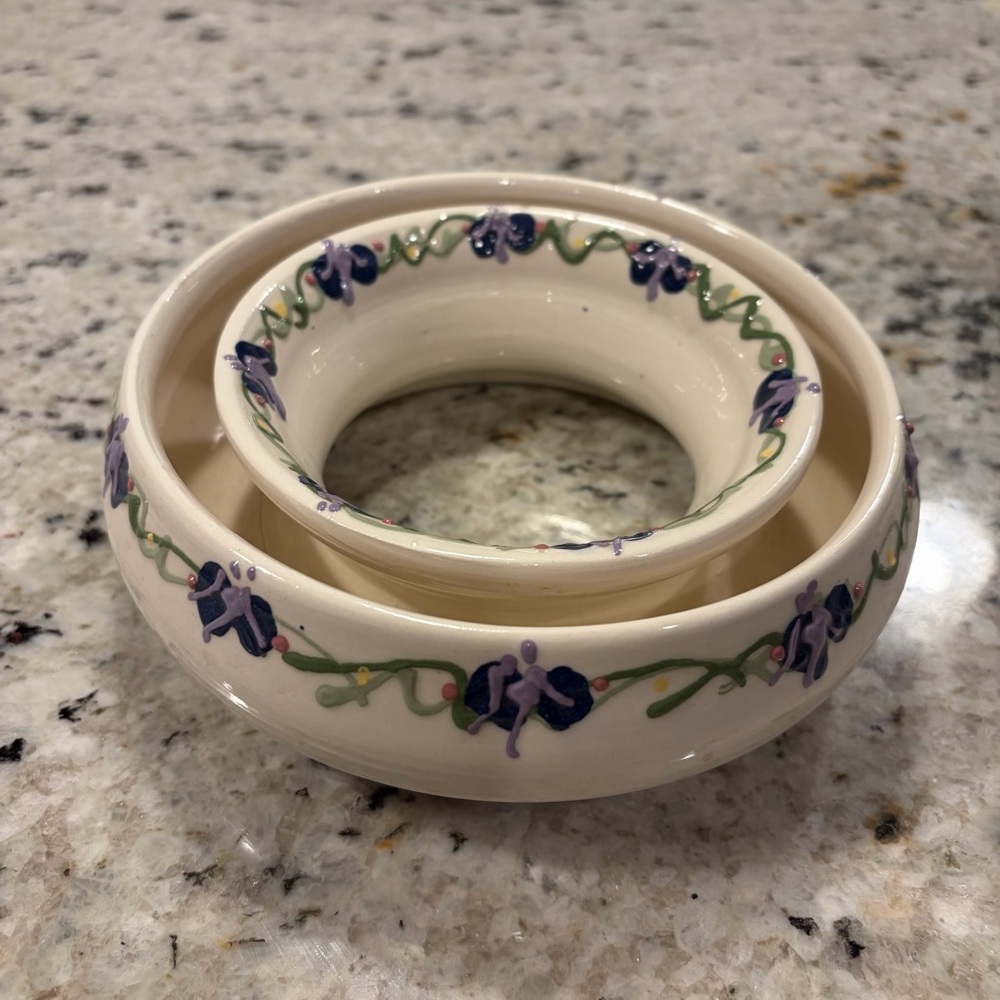Floral Ceramic circle vase abstract statement piece flower vase bud vase